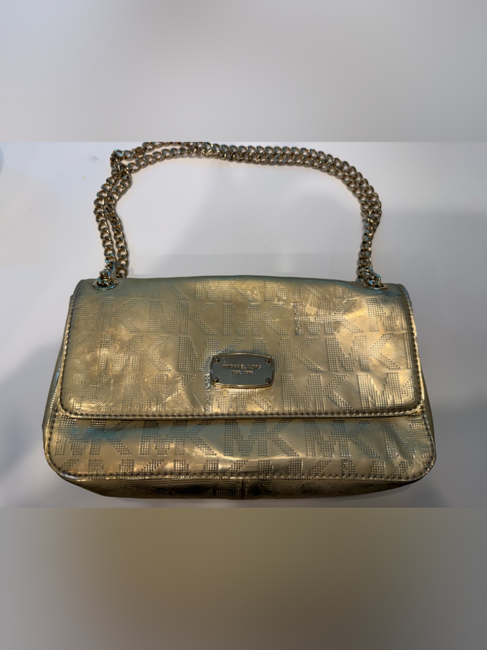 Michael Kors Metallic Gold Chain Shoulder Bag